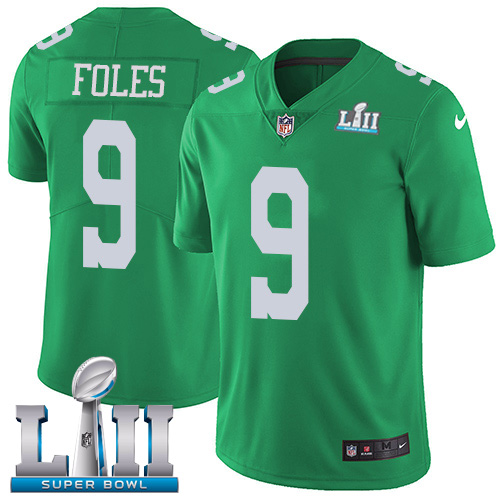 Nike Eagles #9 Nick Foles Green Super Bowl LII Youth Stitched NFL Limited Rush Jersey